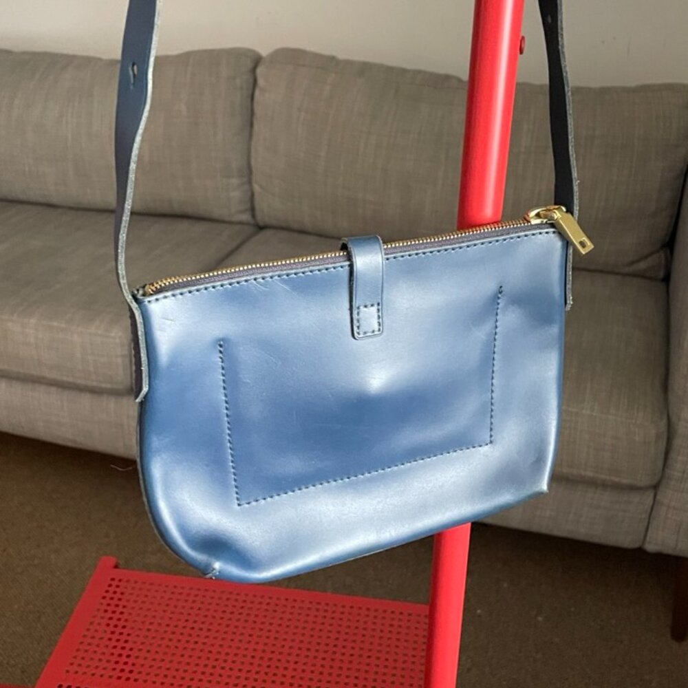 J.Crew Parker Crossbody Leather Purse/Bag - Blue - Picture 7 of 11